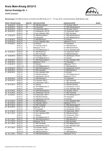 Spielplan