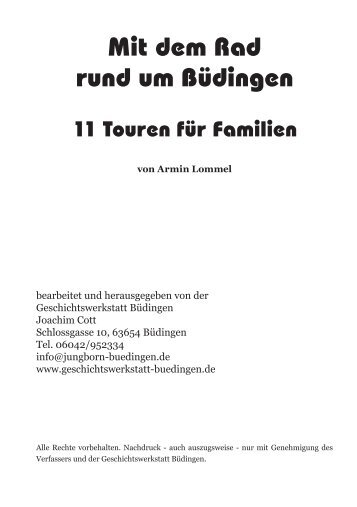 Mit dem Rad rund um Büdingen 11 Touren für Familien