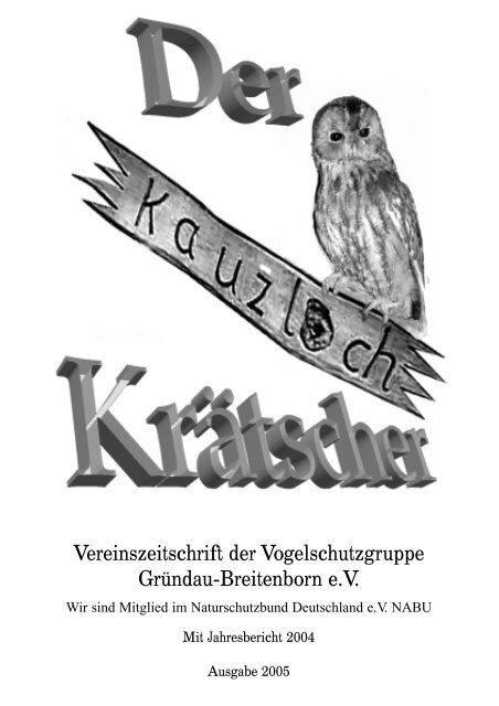 Vereinszeitschrift der Vogelschutzgruppe Gründau-Breitenborn e.V.