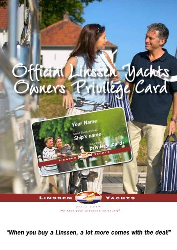 privilege card Your Name Ship's name - Linssen Yachts