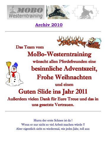 "Altersruhesitz" für unsere - MoBo Westerntraining