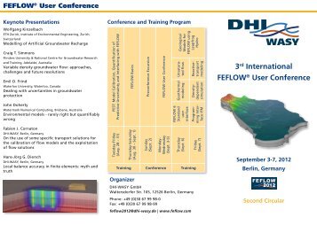3rd International FEFLOW® User Conference September 3-7, 2012 ...