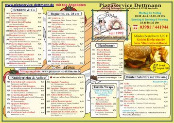03981 441944 - Pizzaservice Dettmann