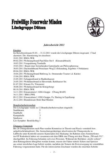 2011Jahresbericht LG Dützen - Feuerwehr Minden - Stadt Minden