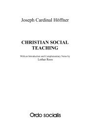 Joseph Cardinal Höffner CHRISTIAN SOCIAL ... - Ordo Socialis