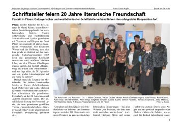 Schriftsteller feiern 20 Jahre literarische Freundschaft - Verband ...
