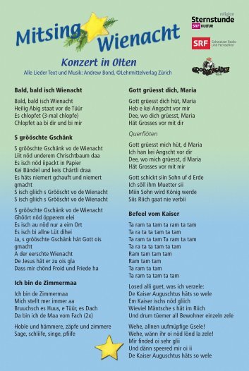 Liedtexte zu diesem Konzert (PDF-Download) - Andrew Bond