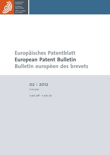 Bulletin 2012/02 - European Patent Office