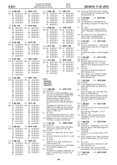 Bulletin 2012/02 - European Patent Office