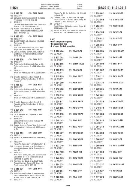 Bulletin 2012/02 - European Patent Office