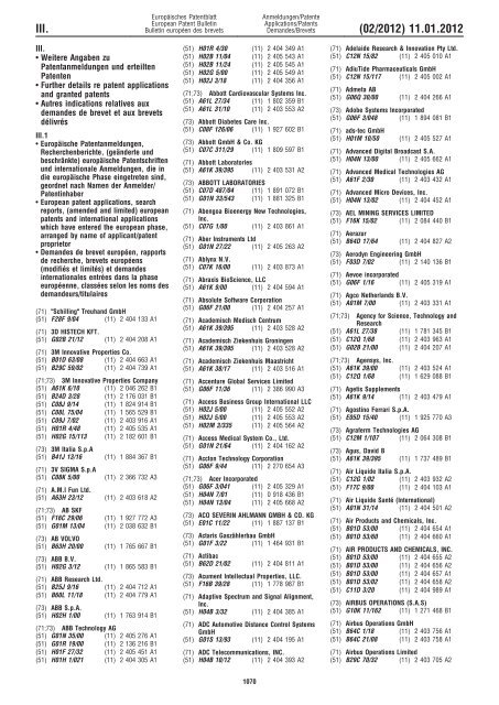 Bulletin 2012/02 - European Patent Office