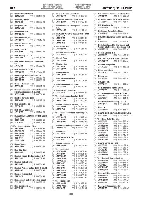 Bulletin 2012/02 - European Patent Office