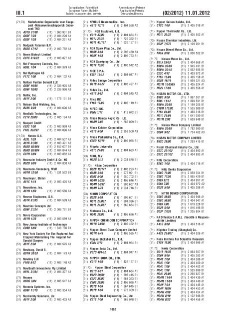 Bulletin 2012/02 - European Patent Office