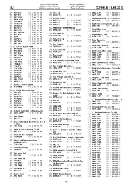 Bulletin 2012/02 - European Patent Office