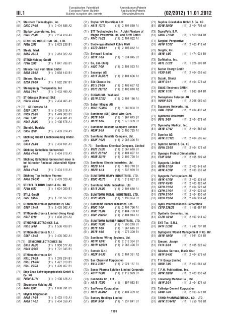 Bulletin 2012/02 - European Patent Office