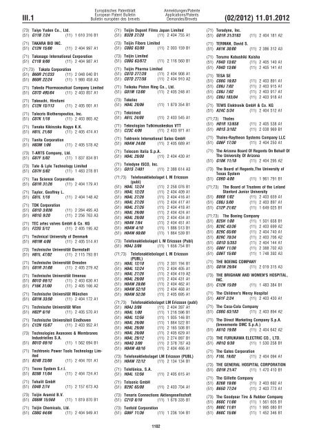 Bulletin 2012/02 - European Patent Office