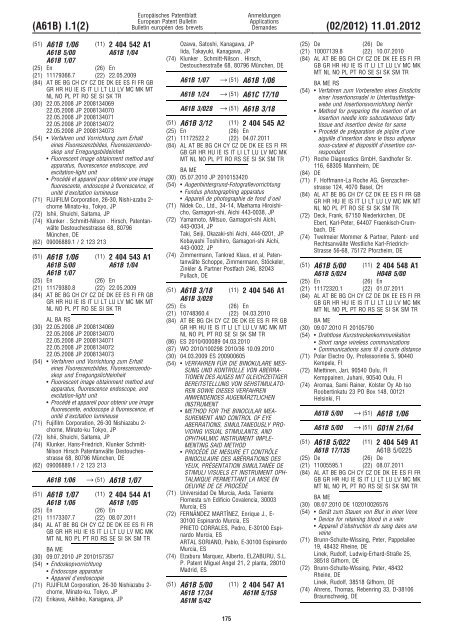 Bulletin 2012/02 - European Patent Office