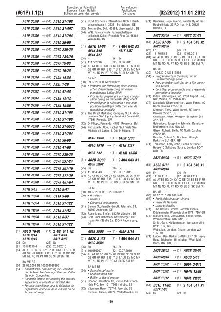 Bulletin 2012/02 - European Patent Office