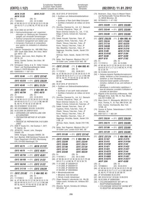 Bulletin 2012/02 - European Patent Office