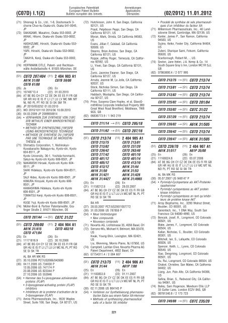 Bulletin 2012/02 - European Patent Office