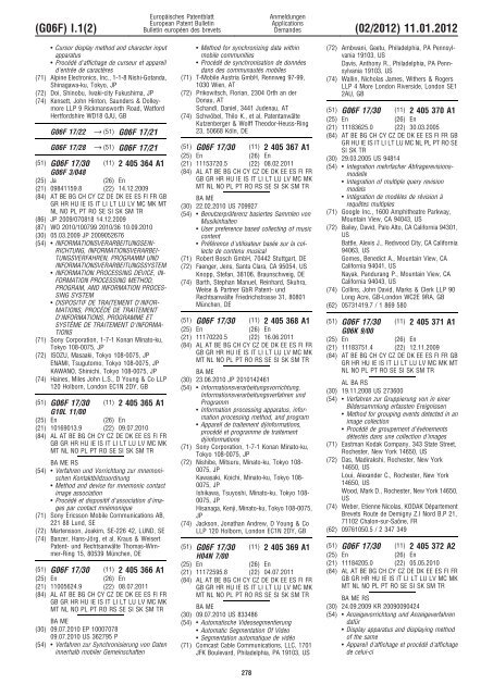 Bulletin 2012/02 - European Patent Office