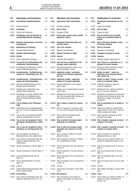 Bulletin 2012/02 - European Patent Office