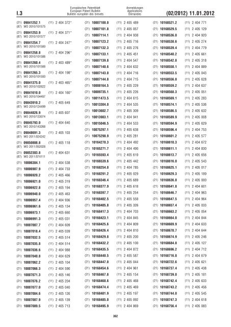 Bulletin 2012/02 - European Patent Office