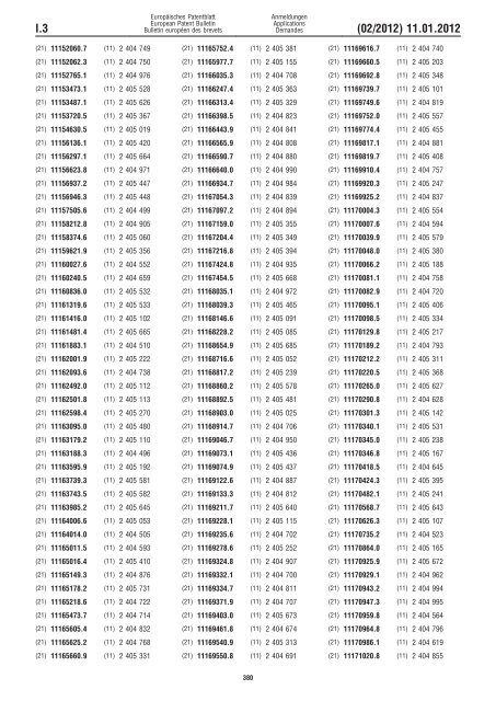 Bulletin 2012/02 - European Patent Office