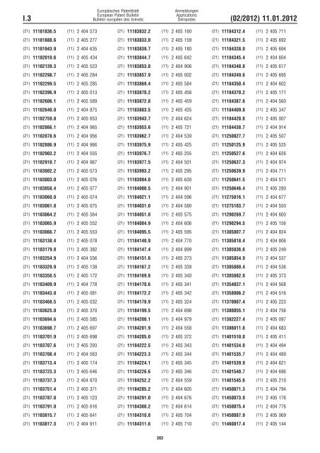 Bulletin 2012/02 - European Patent Office