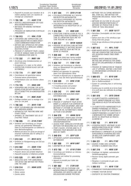 Bulletin 2012/02 - European Patent Office