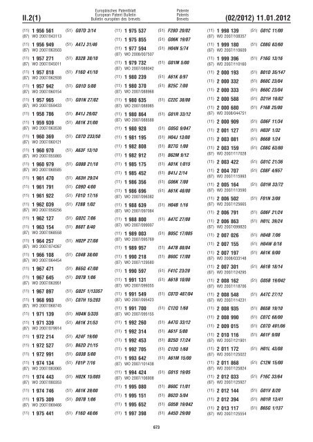 Bulletin 2012/02 - European Patent Office