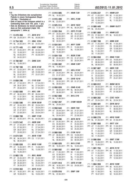 Bulletin 2012/02 - European Patent Office