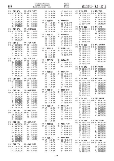 Bulletin 2012/02 - European Patent Office