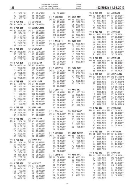 Bulletin 2012/02 - European Patent Office