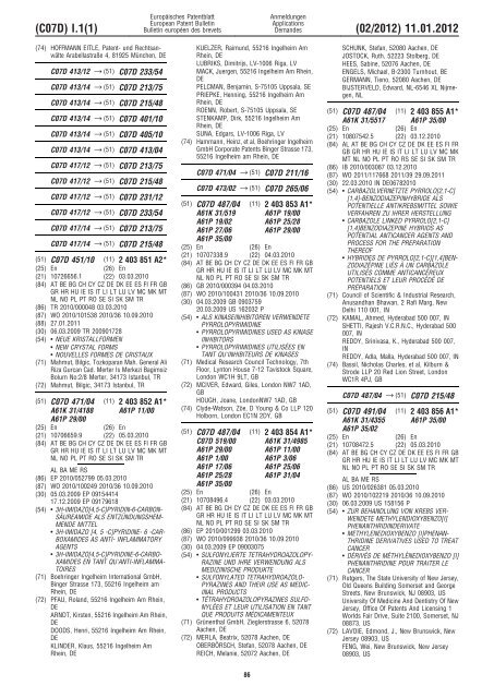 Bulletin 2012/02 - European Patent Office