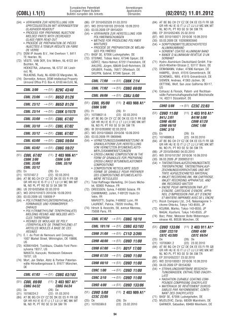 Bulletin 2012/02 - European Patent Office