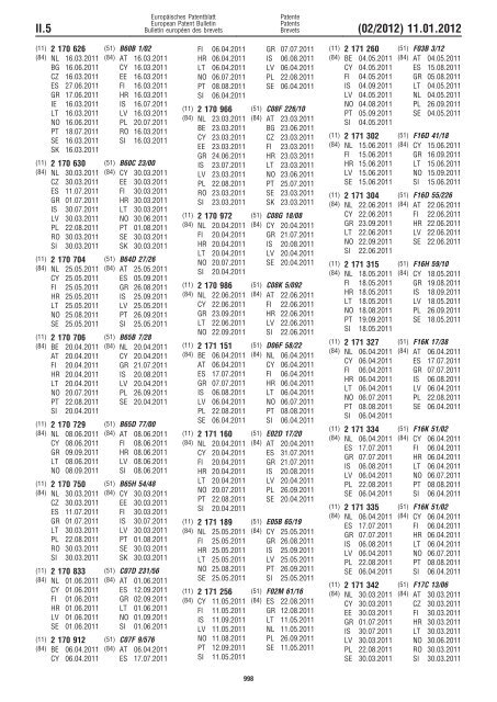 Bulletin 2012/02 - European Patent Office