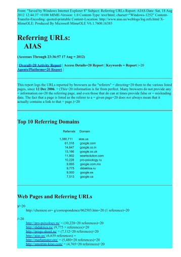 Referring URLs: AIAS - Dr. Myron Evans