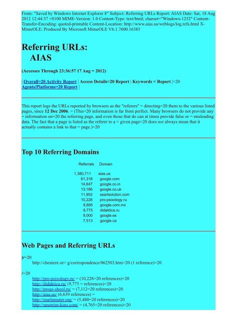452px x 640px - Referring URLs: AIAS - Dr. Myron Evans