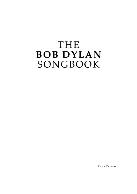 THE BOB DYLAN SONGBOOK