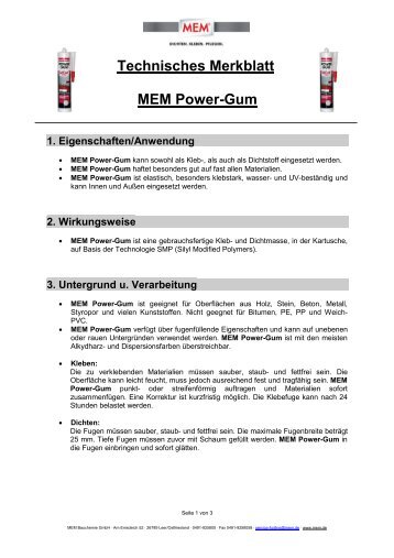 TM Power Gum mit Mini - MEM Bauchemie GmbH