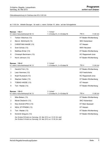 Programm - Kanu-Club Lampertheim