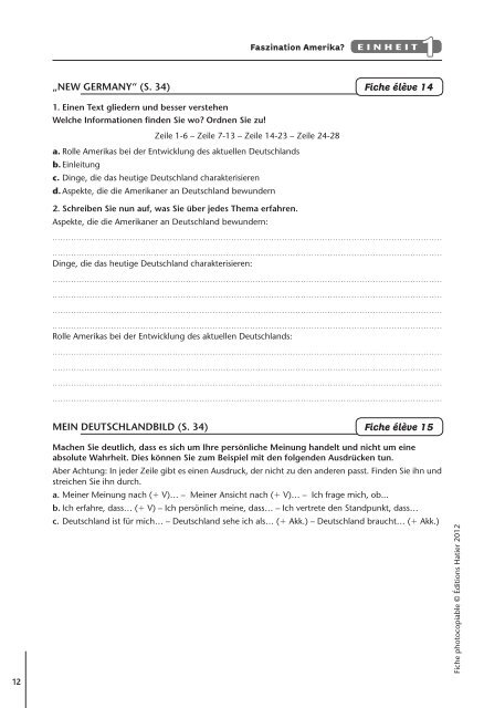 Extrait du Cahier d'activités en ligne et du Fichier ... - Hachette