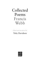 Collected Poems Francis Webb - UWA Publishing - The University of ...