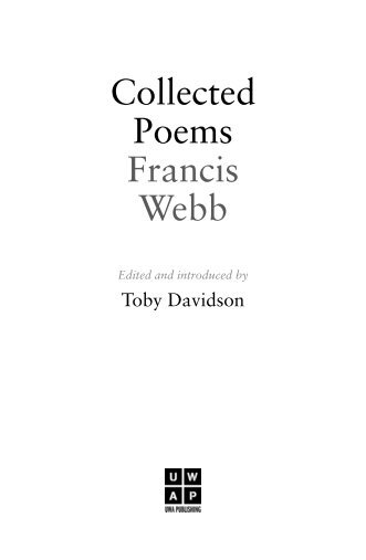 Collected Poems Francis Webb - UWA Publishing - The University of ...