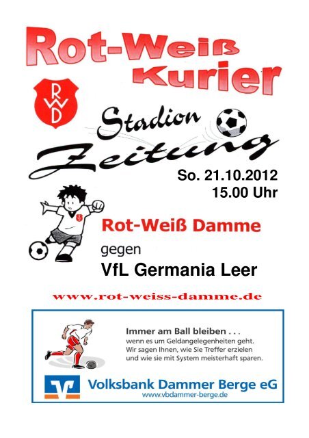 VfL Germania Leer - Rot Weiss Damme