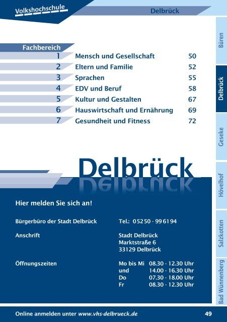 Ihre Bank vor Ort: Volksbank Westerloh ... - VHS Salzkotten