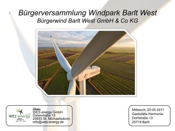 Bürgerversammlung Windpark Barlt West