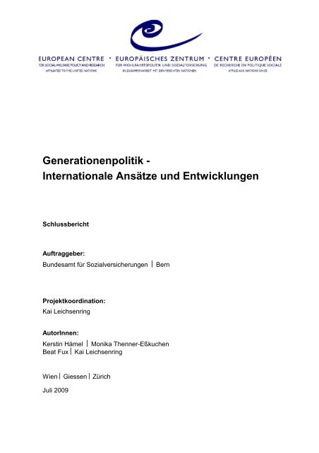 Generationenpolitik - Internationale Ansätze und Entwicklungen