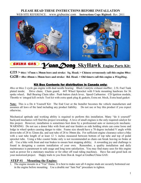 skyhawk 80cc bicycle engine kit